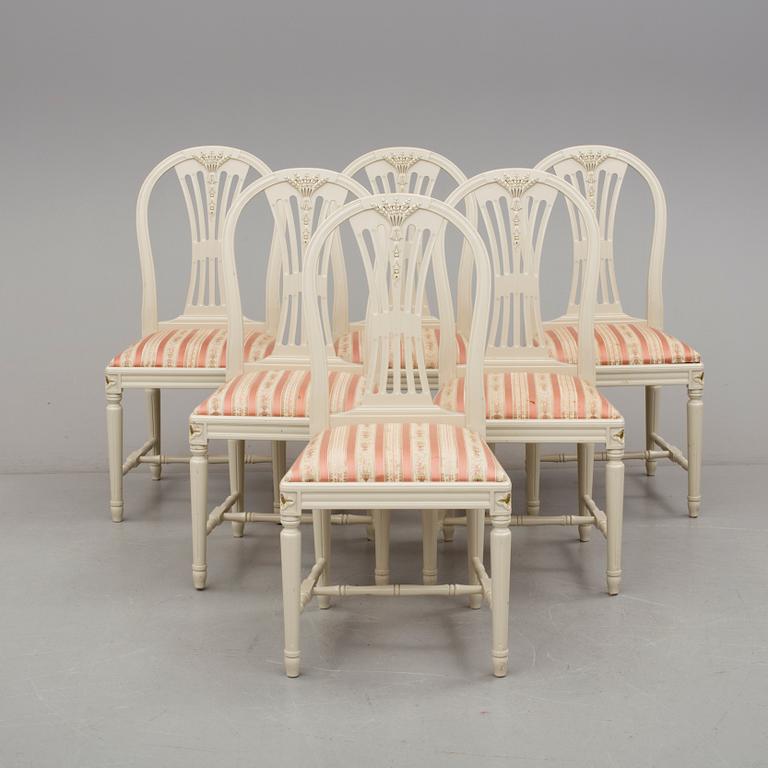 MATGRUPP, 7 delar, gustaviansk stil, 1900-talets andra hälft.