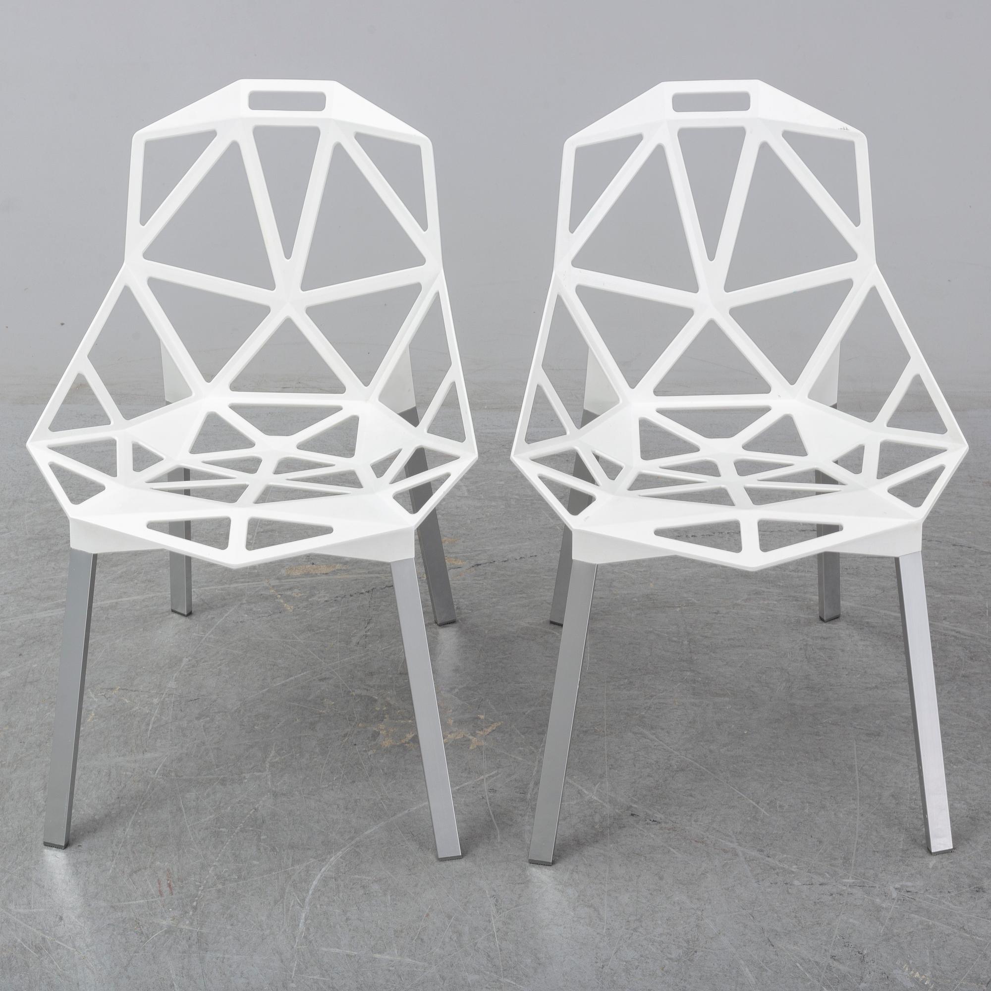 KONSTANTIN GRCIC, a pair of white aluminium "Chair one", Magis, Italien, 21st century.