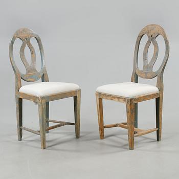 STOLAR, ett par, sk svenska modellen, gustavianska, 1700-talets slut/1800-talets början.