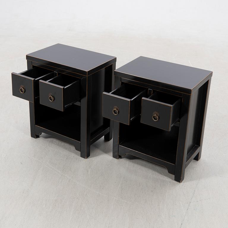Nightstands, a pair, later part of the 20th century.