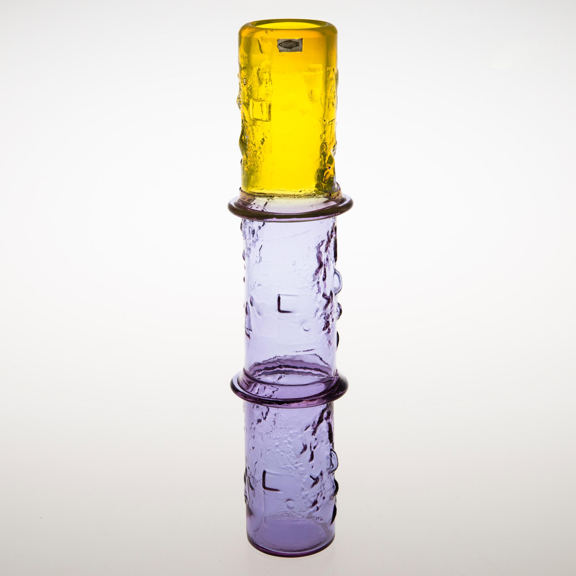 OIVA TOIKKA, MALJAKKO, lasia, "Bambu", signeerattu Oiva Toikka, Nuutajärvi Notsjö. 1960-luku.