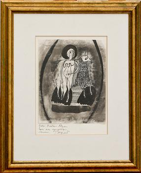 JAMES COIGNARD, gouache, sign samt dedikation.