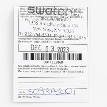 Swatch/Omega, MoonSwatch, Mission to Mercury, chronograph, wristwatch, 42 mm.