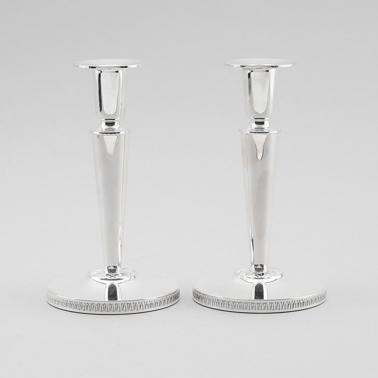 LJUSSTAKAR, 1 par, silver, Ceson, Göteborg, 1979.