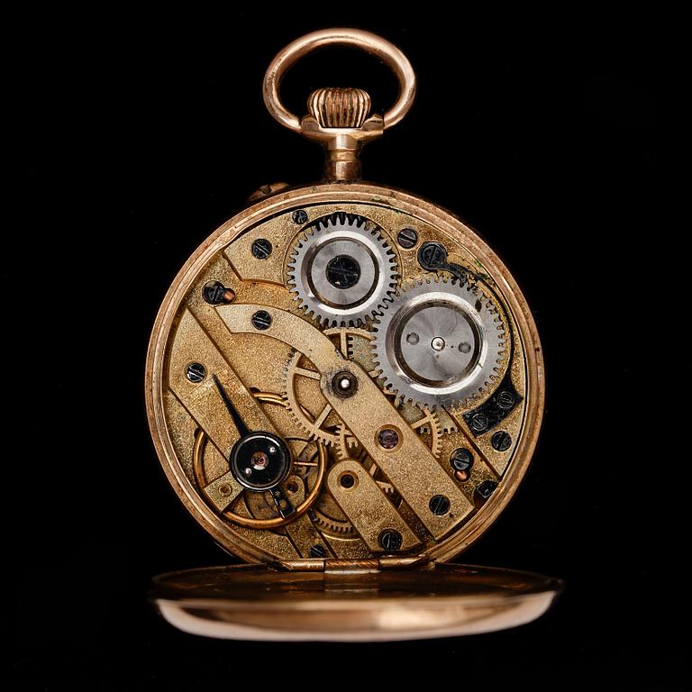 UR OCH RING, 3 delar, 14k och 18k guld. Tot vikt 45,2g.