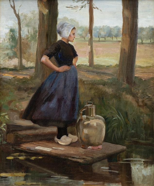 Unknown artist 19th century, Girl in clogs.
