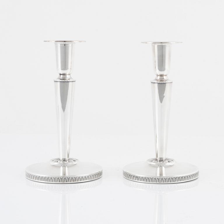 A pair of Swedish Silver Candlesticks, mark of Ceson Guldvaru Ab, Gothenburg 1963.