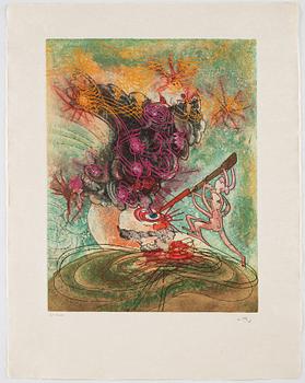 Roberto Matta, mapp med 10 akvatintetsningar, 1975, samtliga signerade med blyerts 25/100,