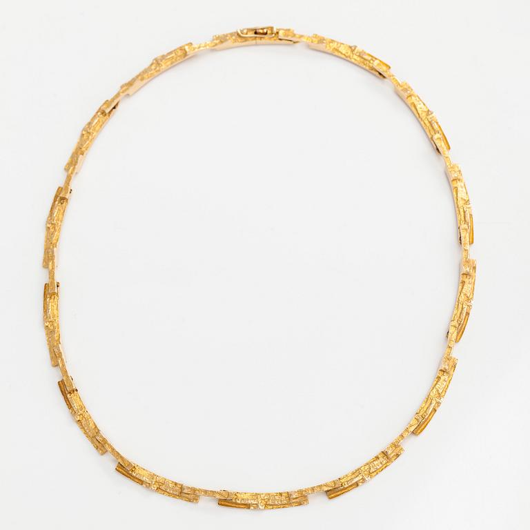Björn Weckström, kaulakoru, "Tunturi", 14K kultaa. Lapponia 1976.
