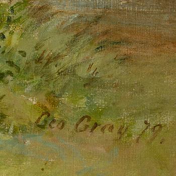 OKÄND KONSTNÄR, olja på duk, signerad Geo Gray, daterad (18)79.