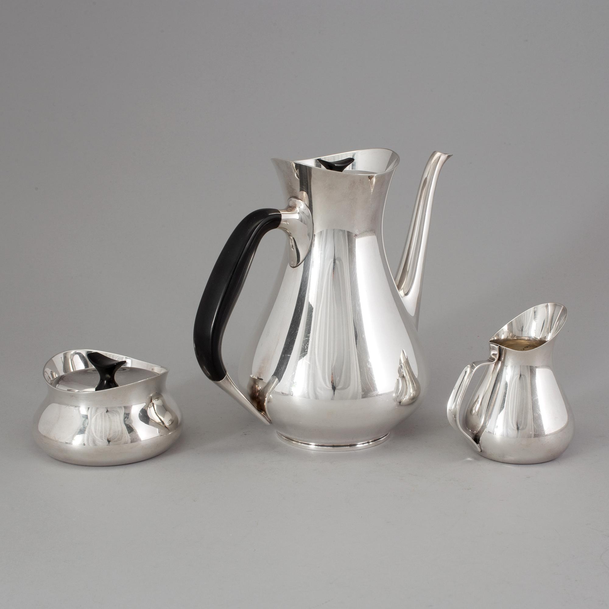 HANS BUNDE, Kaffeservis, 3 del, för Cohr, EPNS, 1950/60-tal.