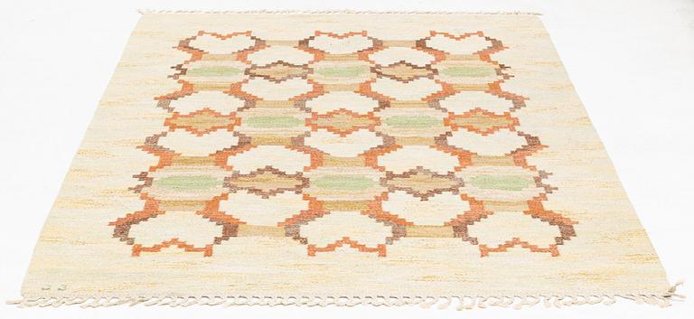 Judith Johansson, a carpet, 'Bästhult', flat weave, ca 240 x 172 cm, signed JJ.