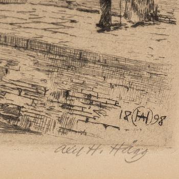 AXEL HERMAN HÄGG, Etching, 1898, signed.