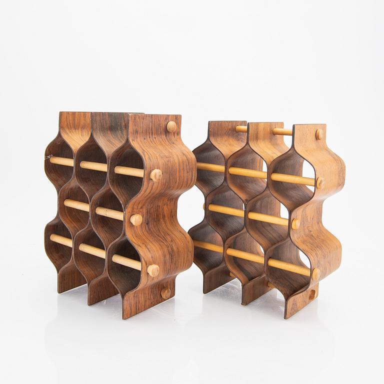 Torsten Johansson, 2 jacaranda wine racks for AB Formträ, Värnamo, 1960s/1970s.