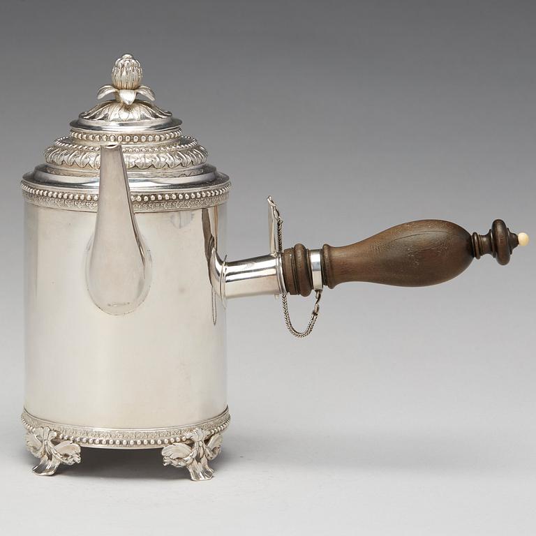 Jöns Granbom, kaffekanna, silver, Stockholm 1785. Gustaviansk.