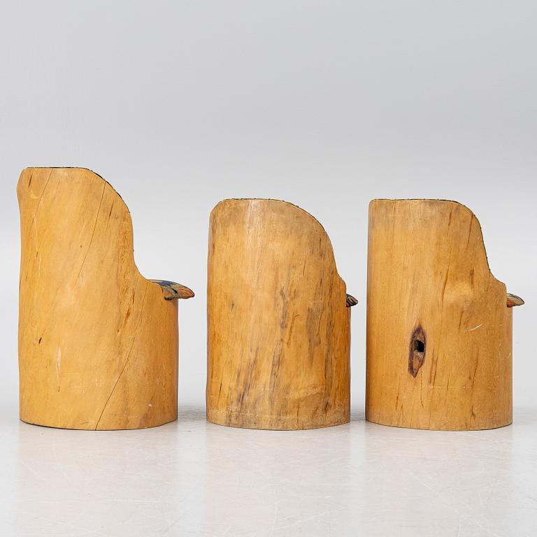 Kubbstolar, 3 st, 1900-tal.