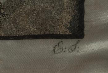 SIDENBRODERI, märkt ES, daterad Stockholm 20 december 1817.