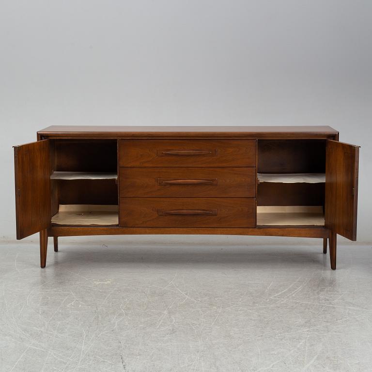 A walnut veneered sideboard, second half of the 20th century.