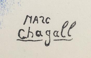 MARC CHAGALL, lithographe with color, "L'Ecuyère", Sorlier, Paris 1956, signed in the print.
