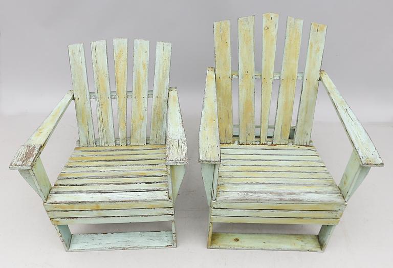 TRÄDGÅRDSSTOLAR, 1 par, 1900-talets mitt.