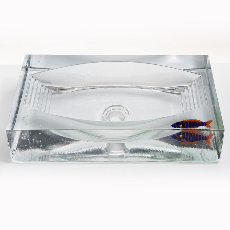 Kjell Engman, Wash basin, glass, "Lagoon", Kosta Boda.