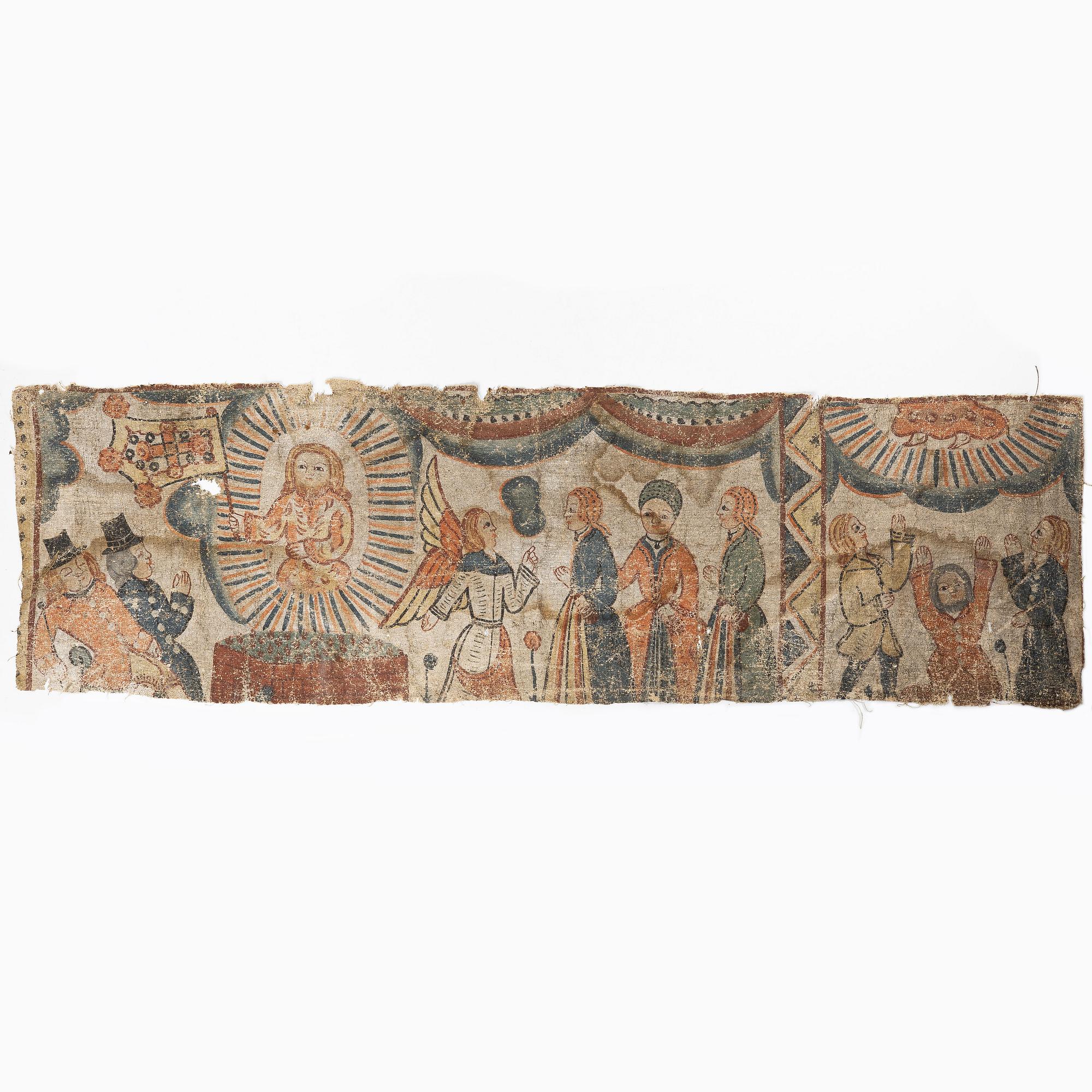 Textile painting, part of, Småland, 19th century.