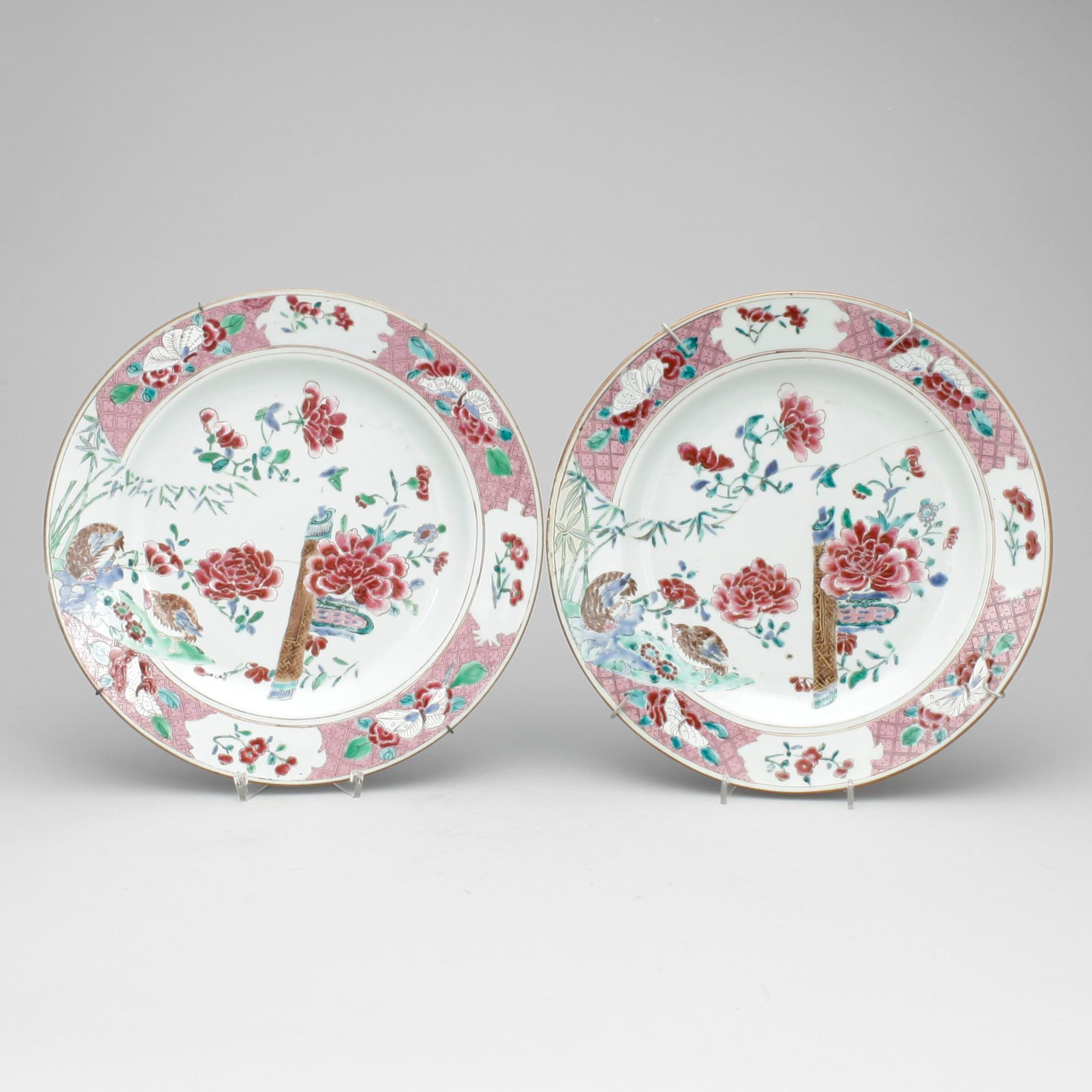 FAT, ett par, porslin, Qingdynastin, Qianlong, 1700-tal.