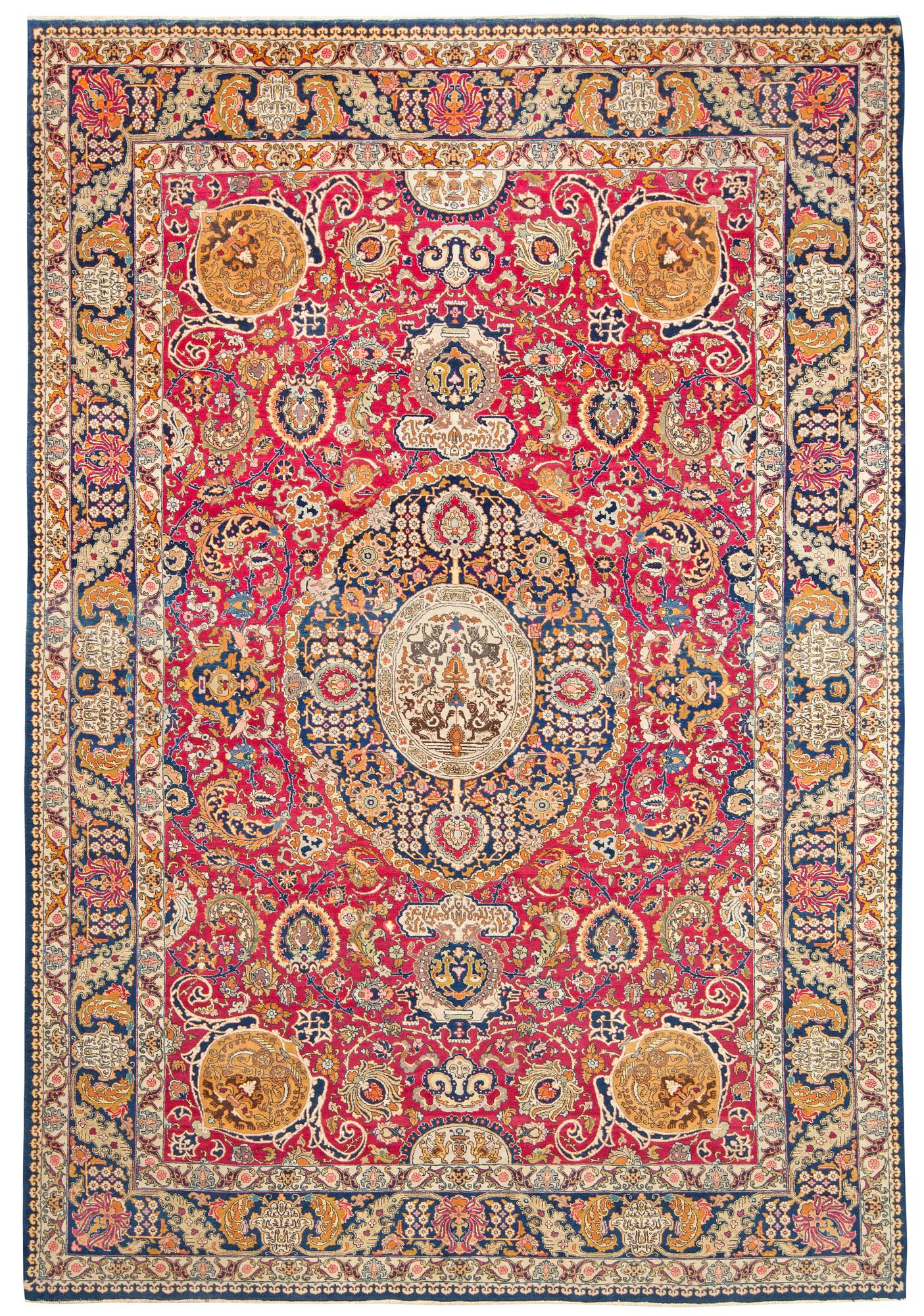 SEMI-ANTIQUE TABRIZ FIGURAL. 332 x 227,5 cm.