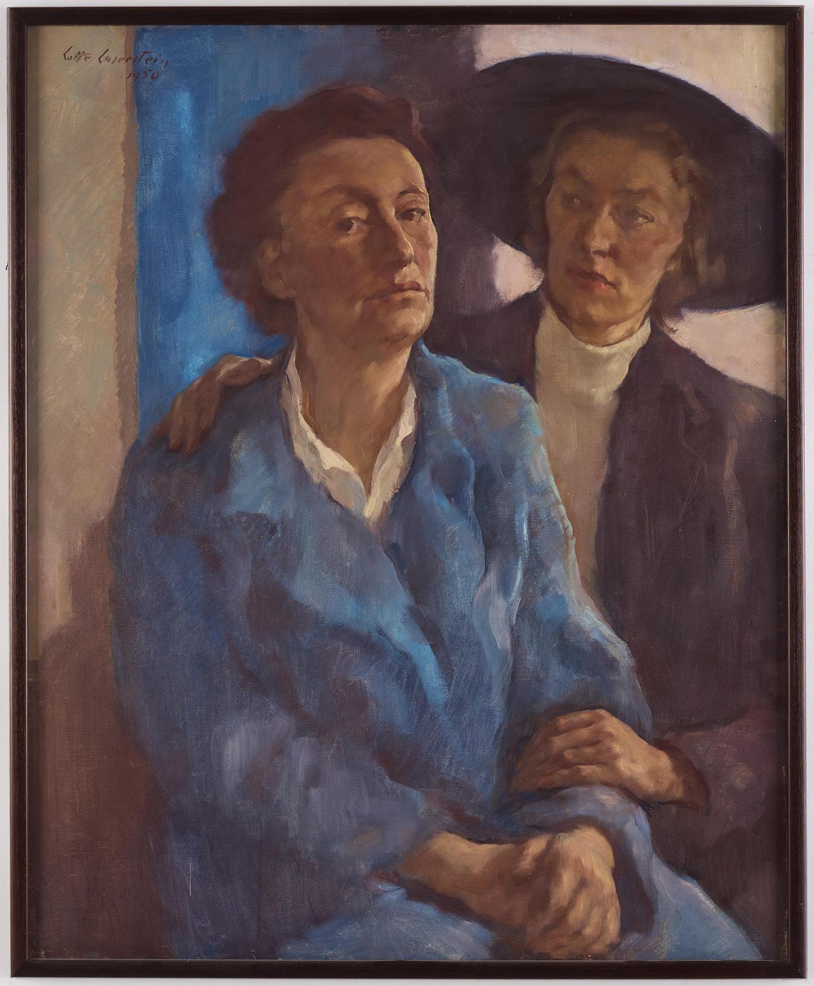 Lotte Laserstein, "I blå rock. Målaren och Madeleine".