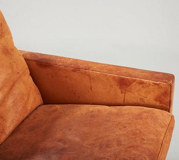 Poul Kjaerholm, A Poul Kjaerholm three seated 'PK-31-3' brown leather sofa by E Kold Christensen, Denmark 1960's.