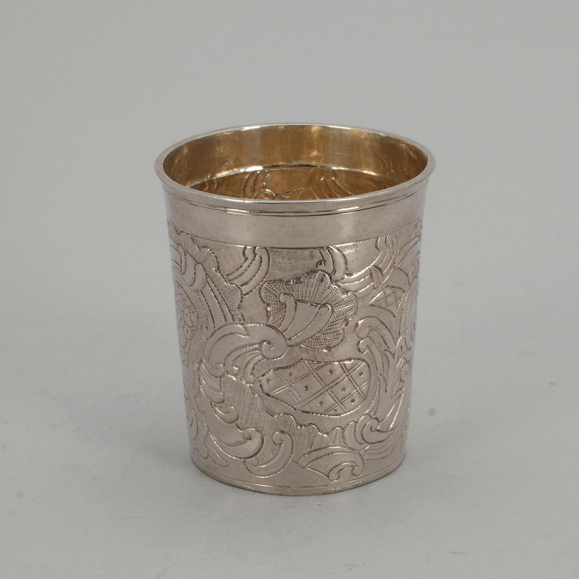 BÄGARE, silver, Moskva 1751. Vikt 87 g.