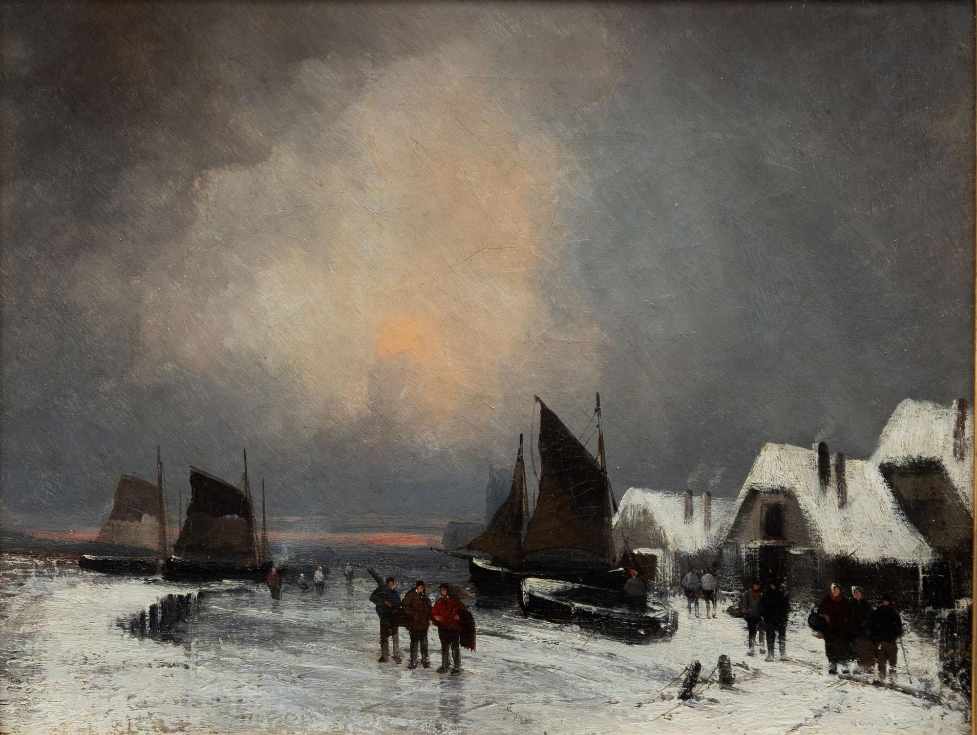 Engelsk skola, 1800-tal, Figurer på frusen kanal.