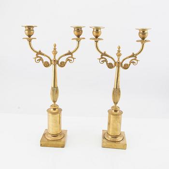 Kandelabrar ett par Empire 1800-talets mitt.