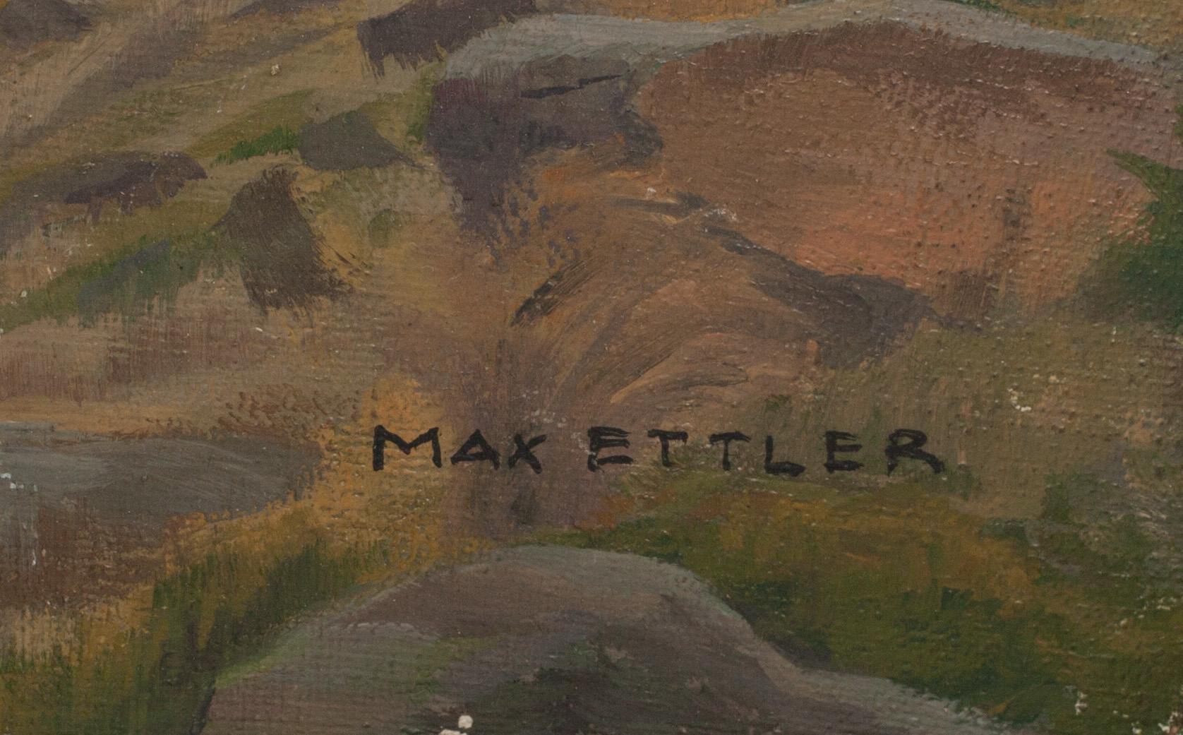 MAX ETTLER. olja på papp. Signerad.