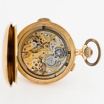 POCKET WATCH, 58 mm, hunter case, repeating, chronograph,