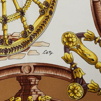 HERMÈS, scarf "Roues de Canon".