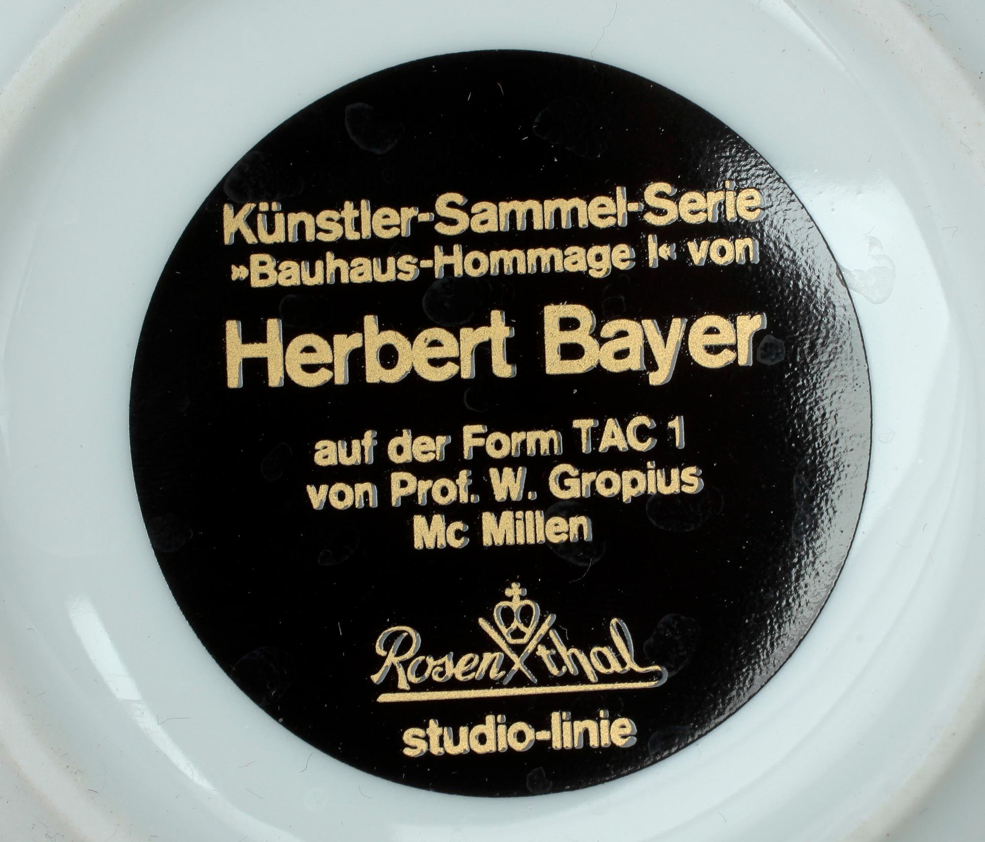TESERVISDELAR, 11 delar, porslin. Herbert Bayer, Rosenthal Studio Line.