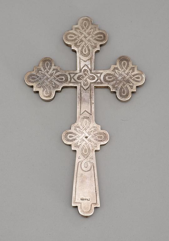 KRUCIFIX, silver. Moskva, 1868.