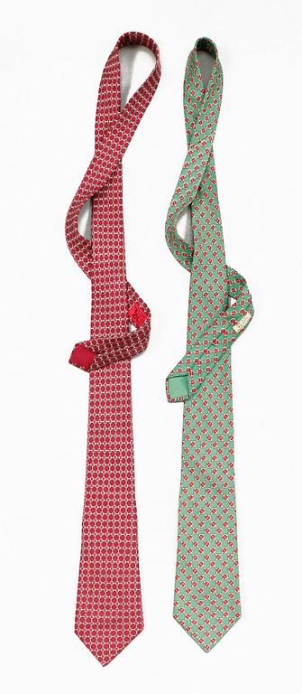 A set of two silk ties by Hermès.