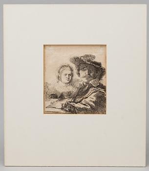 REMBRANDT HARMENSZ VAN RIJN, etsning, Basan eller senare.