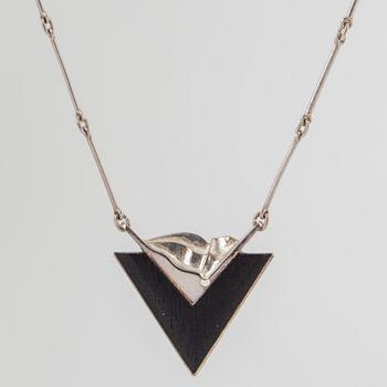 PENDANT, sterling silver, ebenholts, Zoltan Popovits, Lapponia 2008.