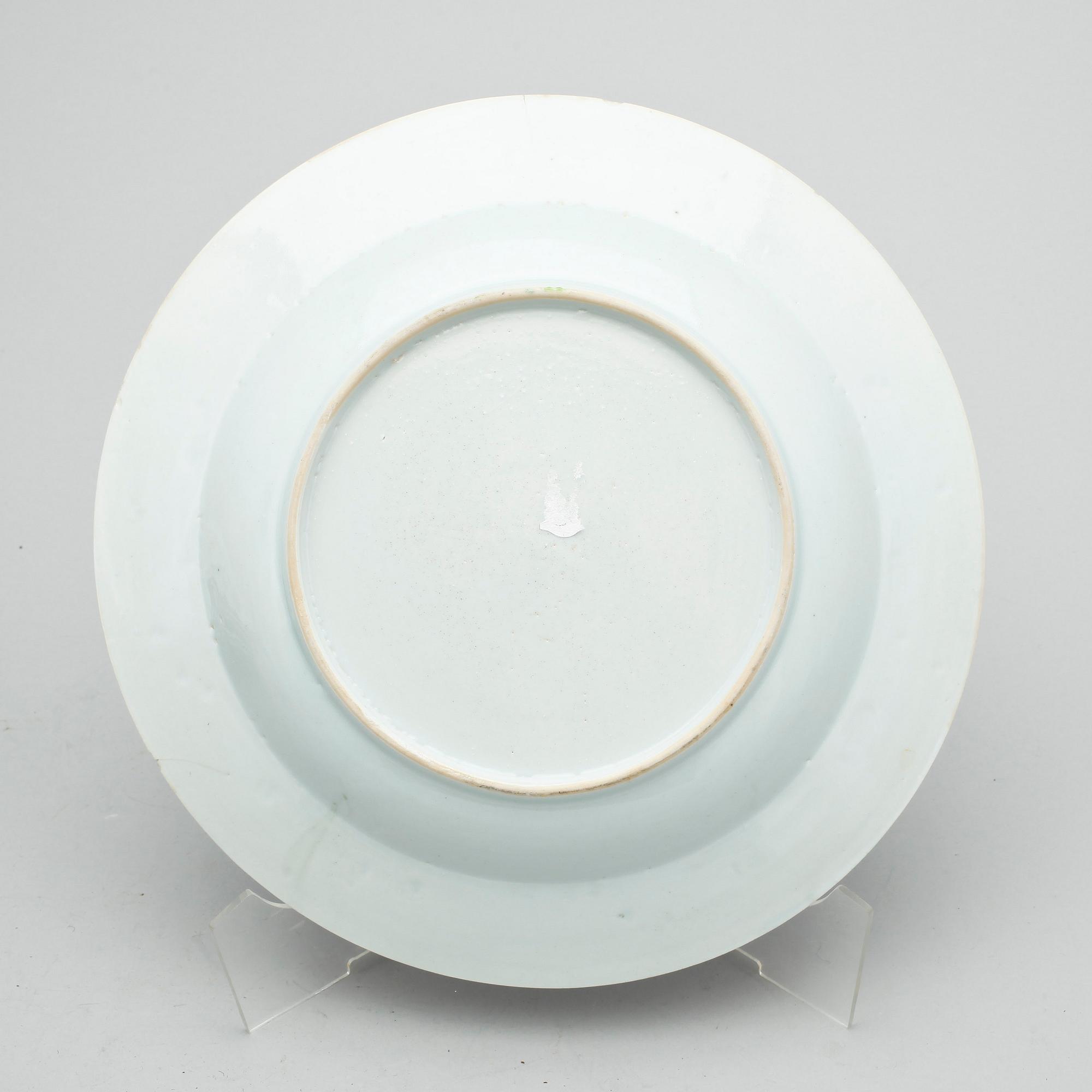 TALLRIKAR, 6 st, porslin, Qingdynastin, Qianlong (1736-95).
