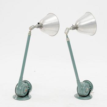 Johan Petter Johansson, a pair of wall lamps, "Triplex-Pendel", Enköping, first half of the 20th century.