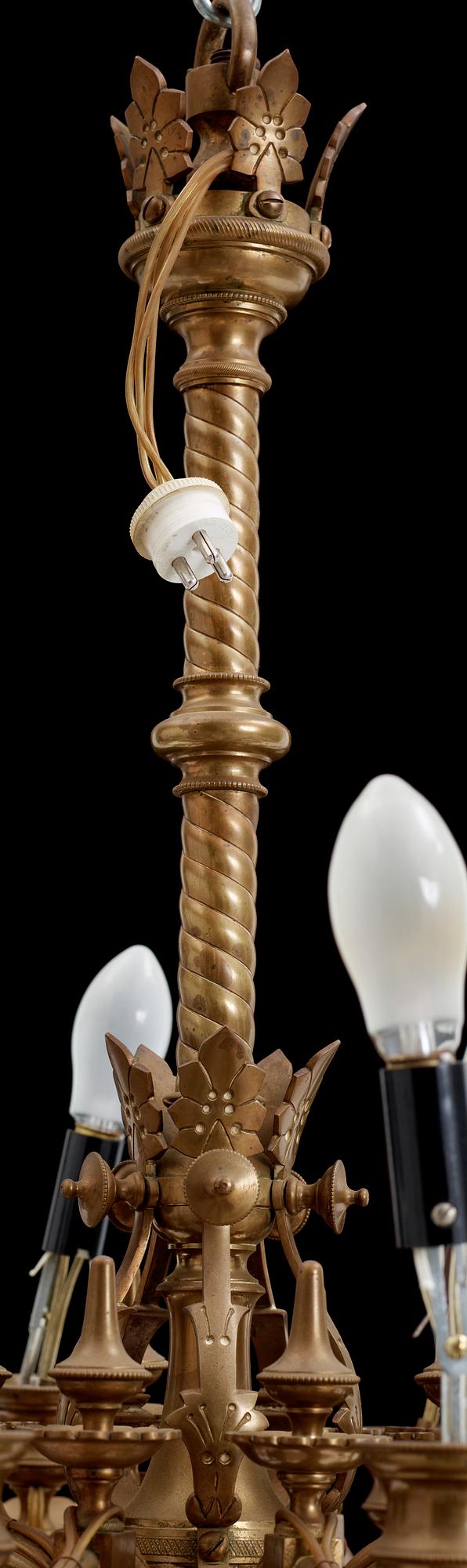 LJUSKRONA, barockstil, 1900-tal. Höjd ca 80cm.