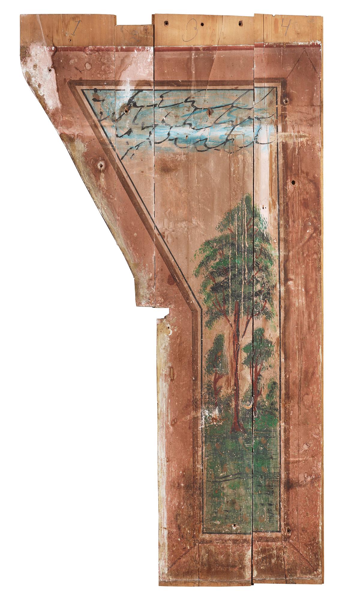 A set of Swedish mid 19th century wooden painted panels.