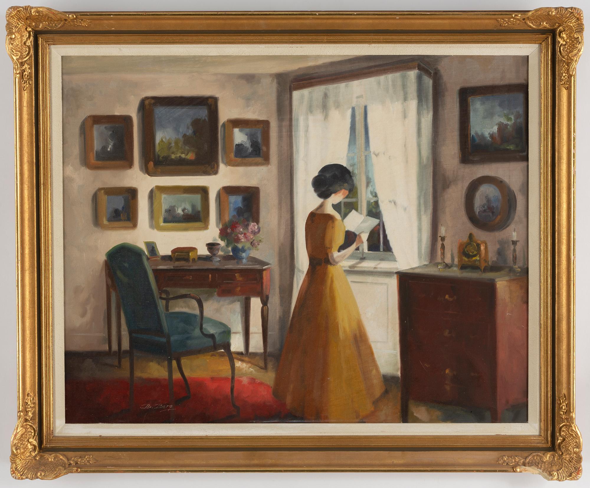 Bente Berg, olja på duk, signerad.