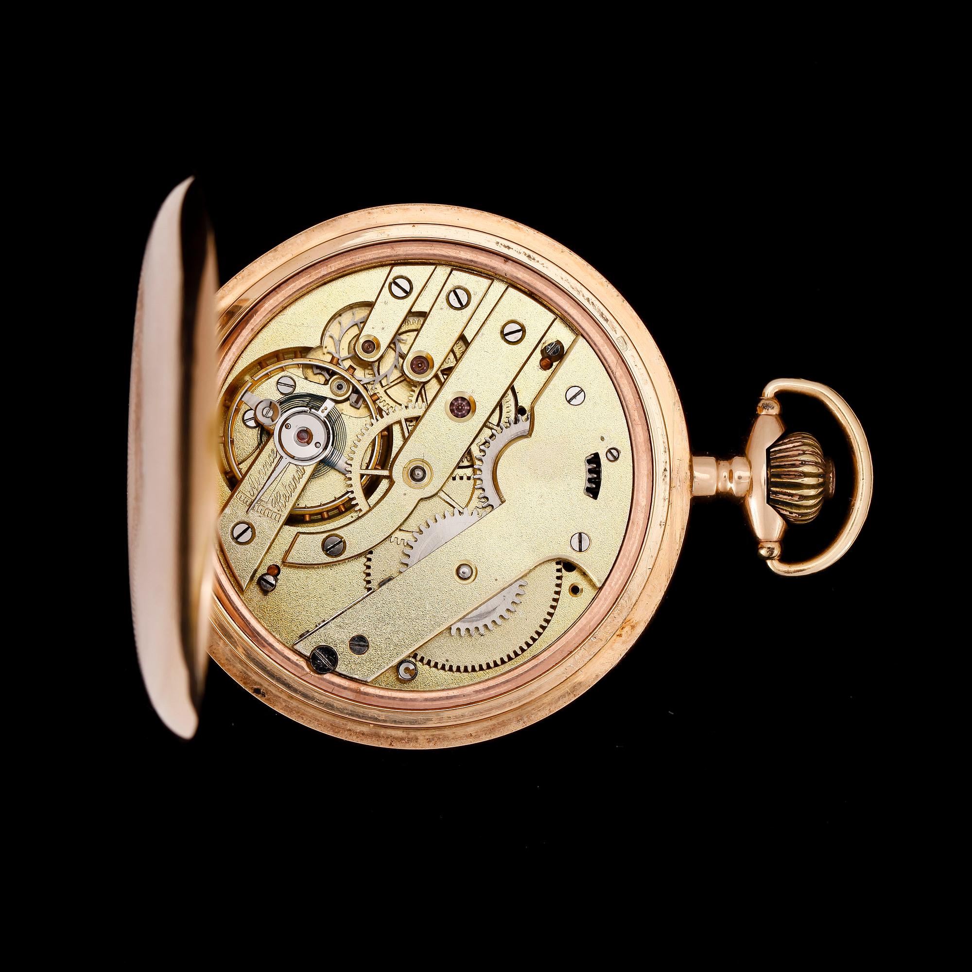 FICKUR, 14k guld, Ancre, omkring sekelskiftet 1900.