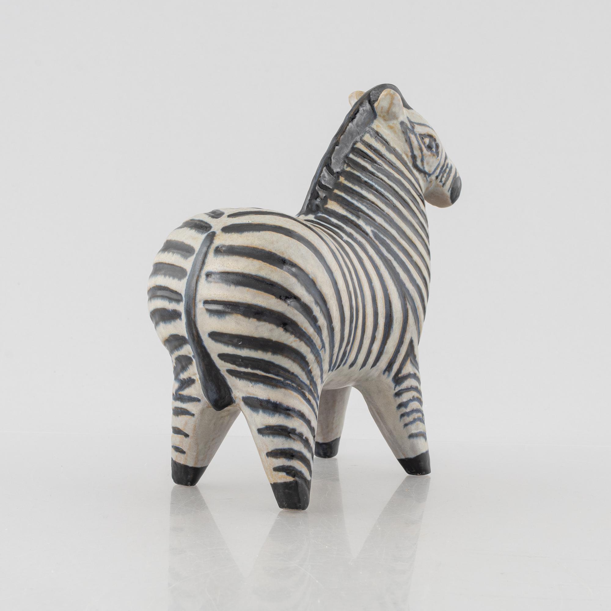 Lisa Larson, figurin, stengods, "Zebra", ur serien "Stora Zoo", Gustavsberg.