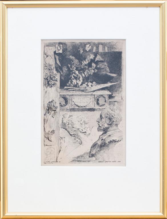 CARL LARSSON, efter, etsning utgiven av Föreningen för grafisk konst. Ej signerad.