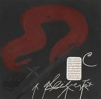 Antoni Tàpies, färgetsning, signerad XXXI/LXXXII.